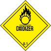 D.O.T. LABELS - OXIDIZER - 4x4 Self Adhesive 500/R0LL
