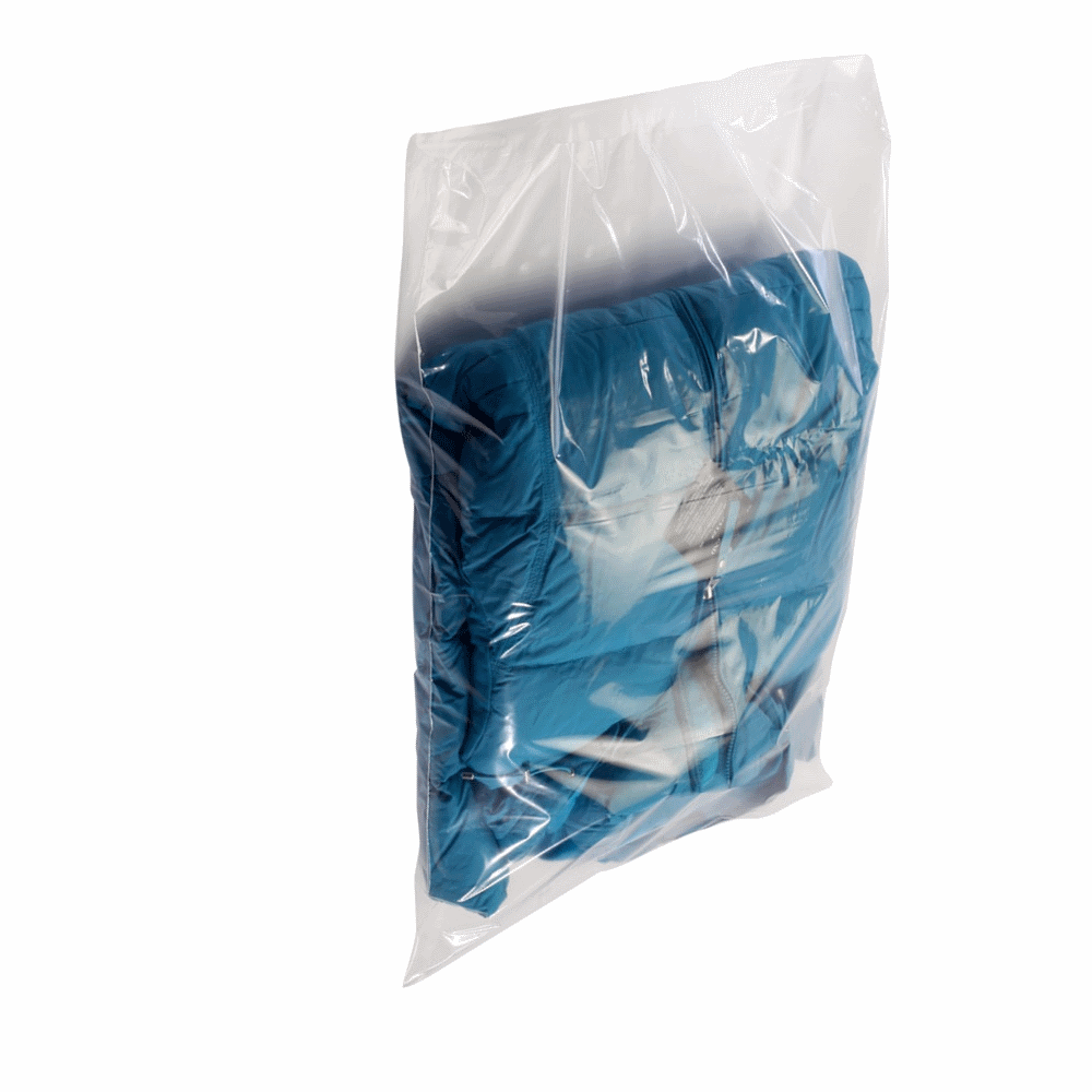 18 x 24 500/Case 2 Mil Flap Lock Poly Bags Clear 